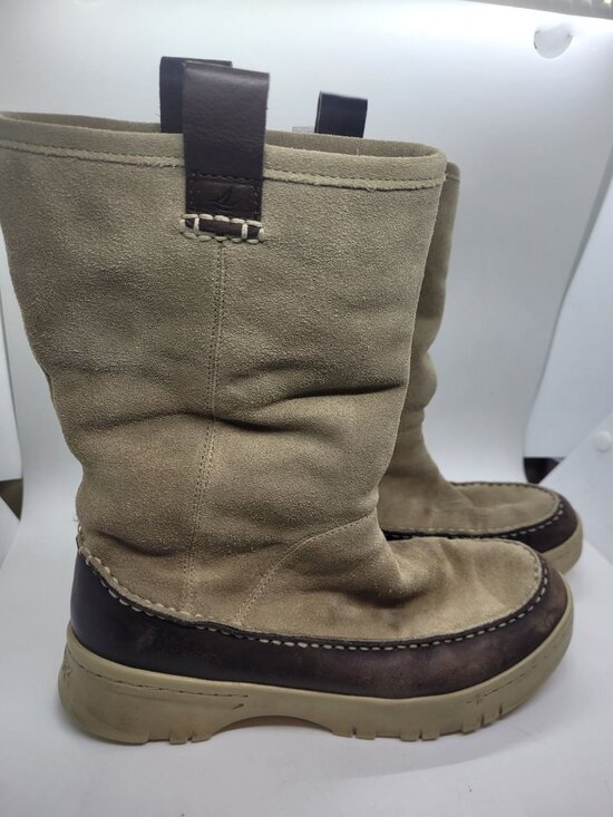 Sperry Shoes - Sperry Womens Leather Upper Boots 7.5M Beige Brown Snow Rain Fleece comfort